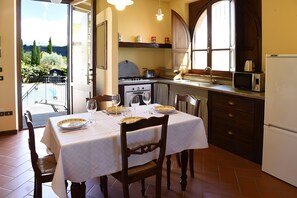 Frigorifero, microonde, forno, piano cottura