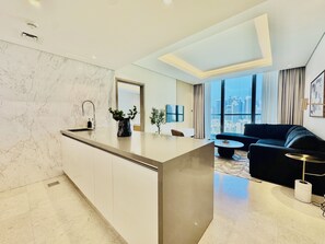 64-inch Smart TV with digital channels - Venduras Chic 1BR Burj Views Sterling (Dubai)