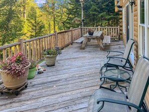 Outdoor dining - Hardy Boys Camp on Big Moose Lake (Eagle Bay)