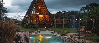 Exclusive A-Frame chalet with private pool.