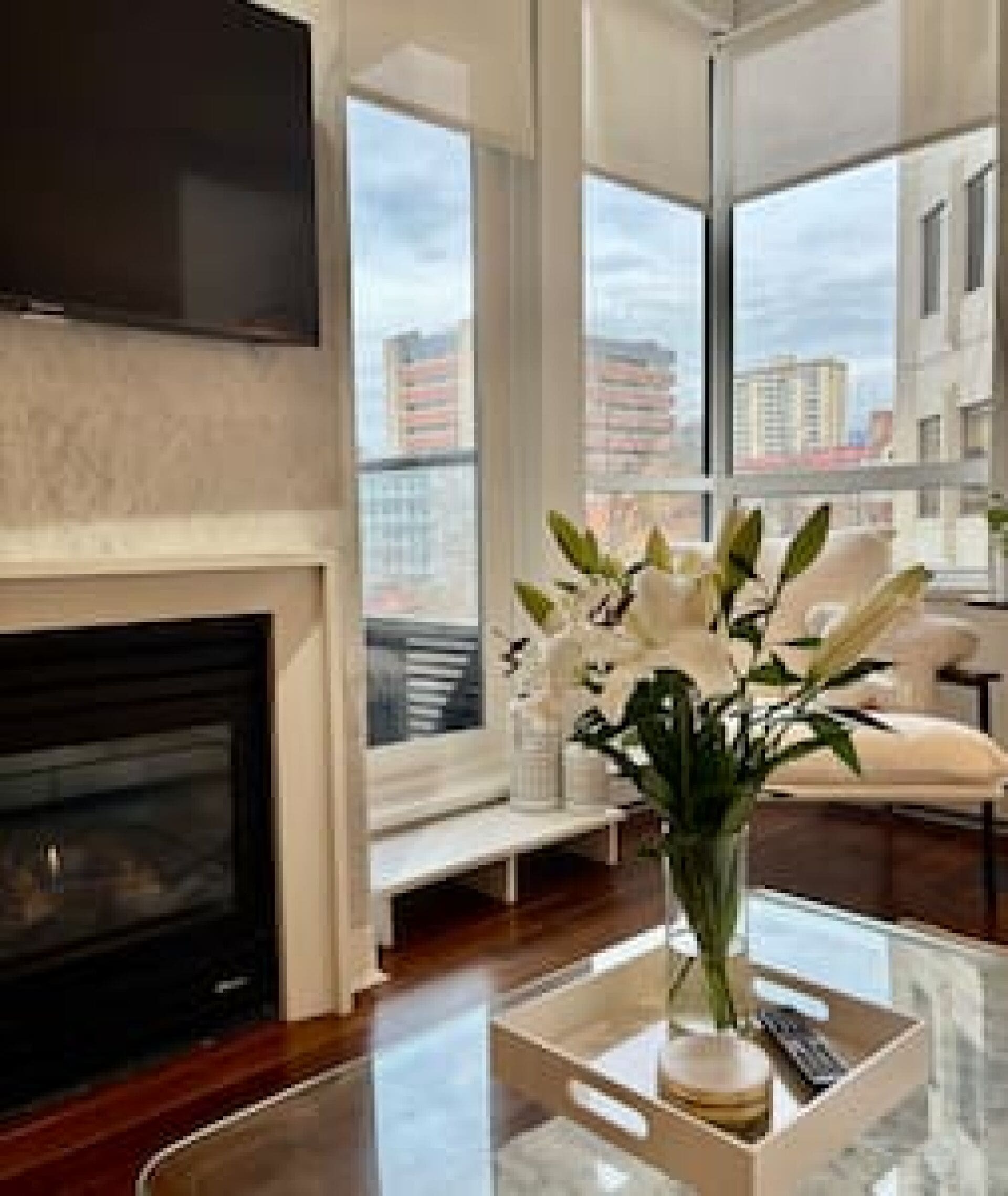 Télévision, cheminée