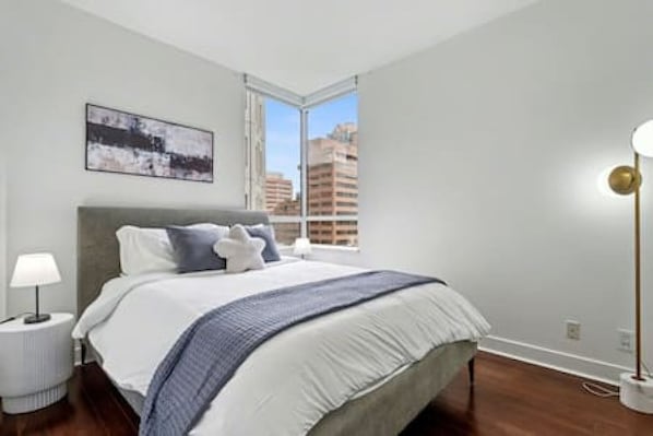 1 غرفة نوم وواي فاي وملاءات أسرّة