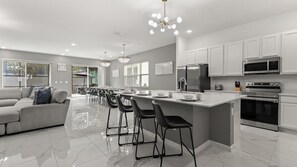 Fridge, microwave, oven, stovetop - Upstay Resort Villa - Pool, Hot Tub, Sleeps 27 (Kissimmee)