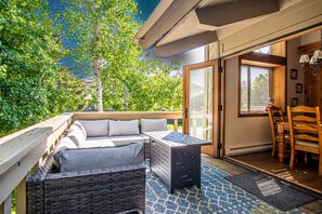 Condo, Multiple Beds, Patio, Mountain View (Sun Valley Condo 164) | Terrace/patio - Sv164 - Walk to Lifts & Town - Hot Tub & Pool (Ketchum)