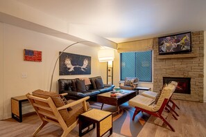 Condo, Multiple Beds, Fireplace, Mountain View (Sun Valley Condo 139) | Living area - Sv139 - Walk to Lifts & Town - Hot Tub & Pool (Ketchum)