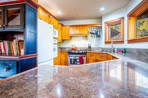 House, Multiple Beds, Patio, Mountain View (Creekside on Quigley) | Private kitchen | Dining tables