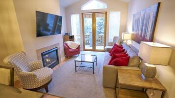 Condo, Multiple Beds, Patio, Mountain View (Snow Star Condo 24) | Living area | 42-inch flat-screen TV with digital channels