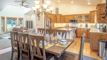 House, Multiple Beds, Patio, Mountain View (Cranbrook Cottage) | Private kitchen | Dining tables