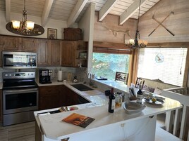 Condo, Multiple Beds, Balcony, Mountain View (Snow Creek Condo 1551) | Private kitchen | Dining tables