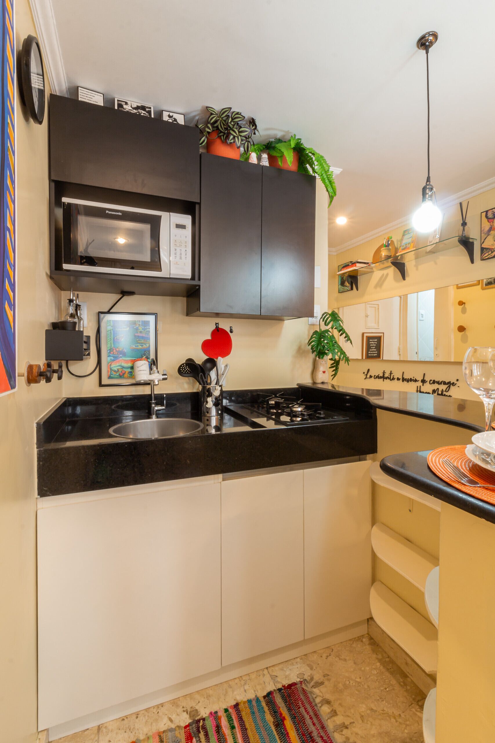 Fridge, microwave, coffee/tea maker, electric kettle