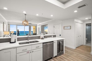 Fridge, microwave, oven, stovetop - Modern 3BR + Bunk Beachfront Getaway | Large Balcony, Pool & Resort Amenities! (Panama City Beach)