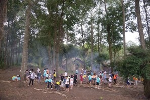 Outdoor banquet area