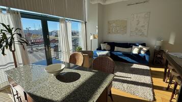 Smart TV, fireplace, ping pong