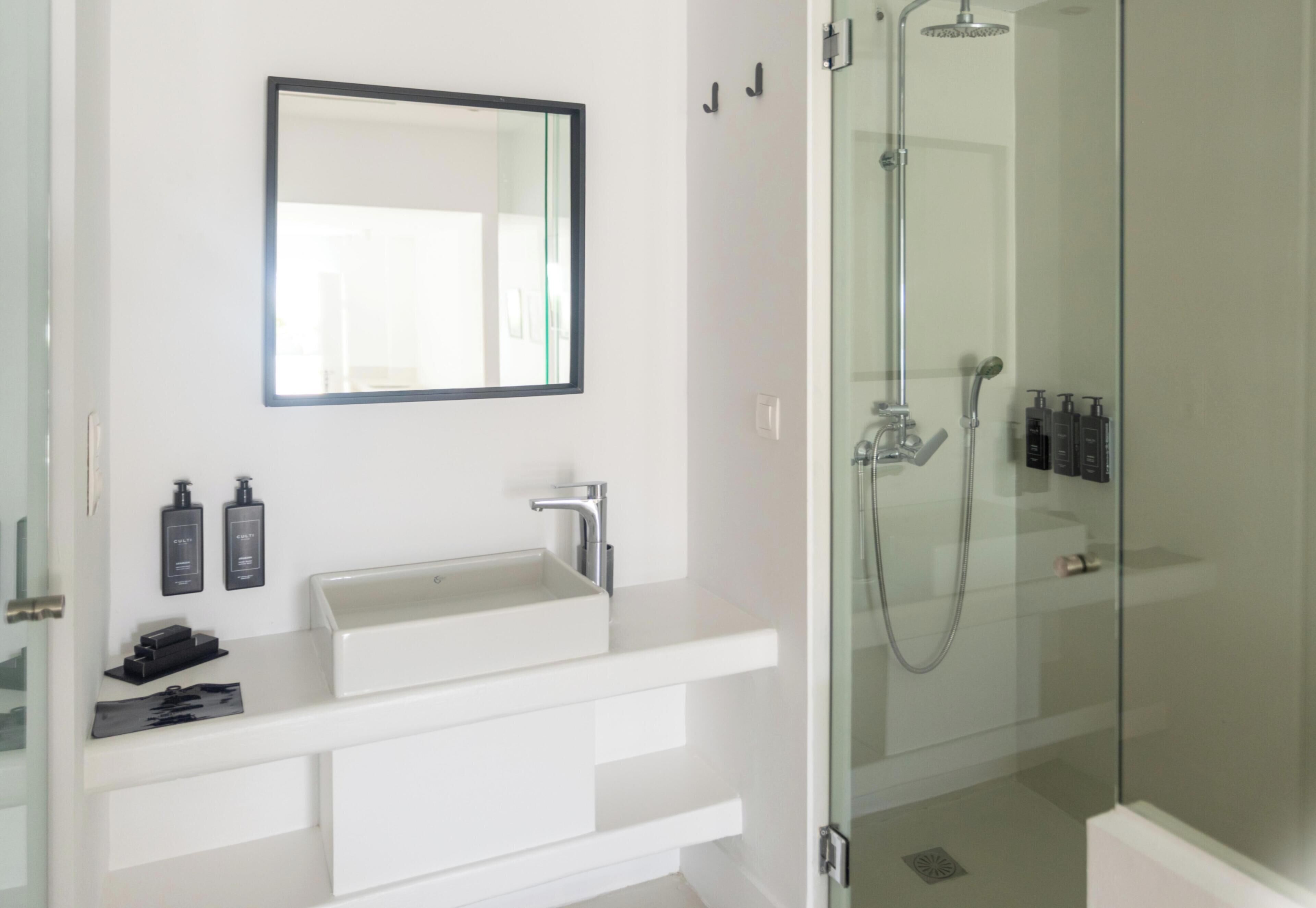 Camera doppia | Bagno | Doccia, asciugamani, sapone, carta igienica
