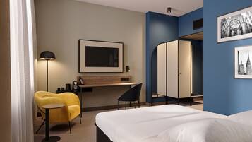 Escritorio, espacio para trabajar con laptop y wifi gratis