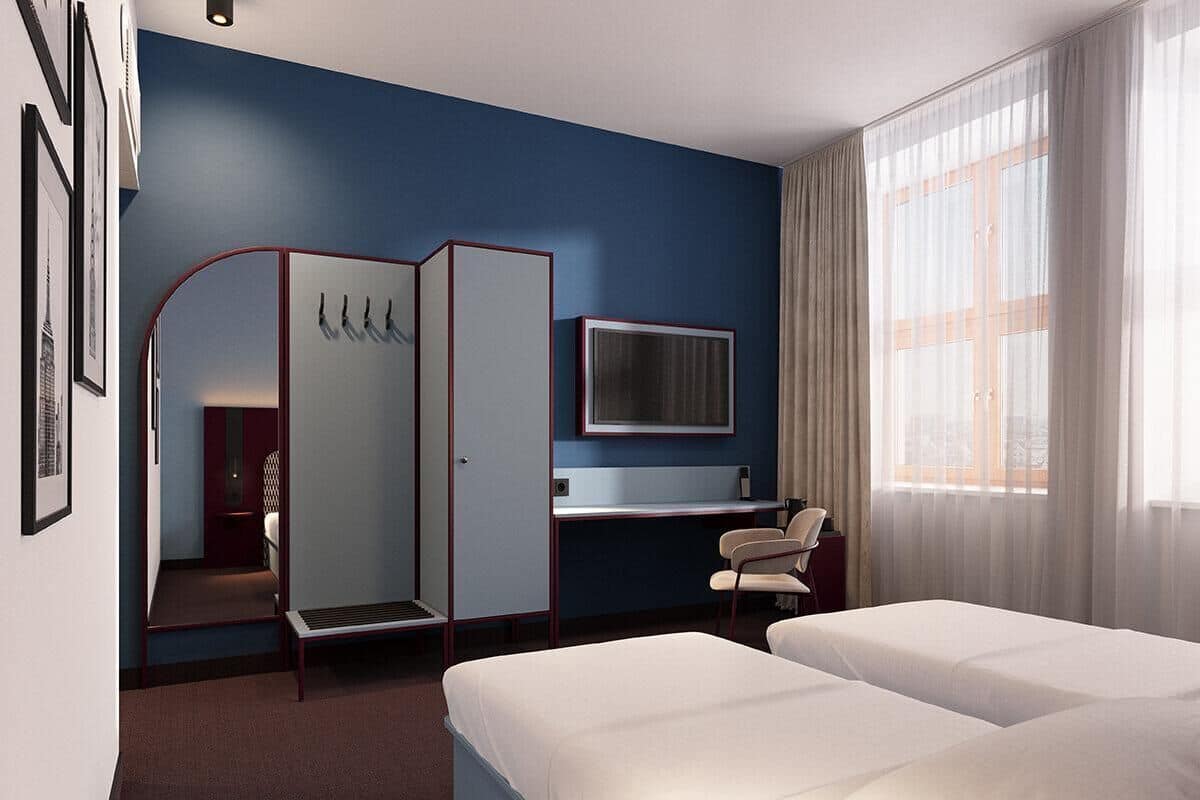 Kahden hengen standard-huone (kaksi sänkyä) | Työpöytä, kannettavalle tietokoneelle sopiva työtila, ilmainen Wi-Fi