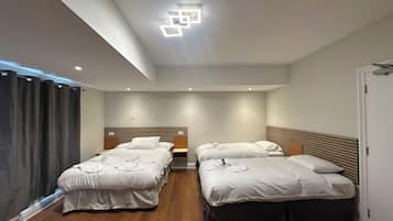 Desk, soundproofing, iron/ironing board, bed sheets