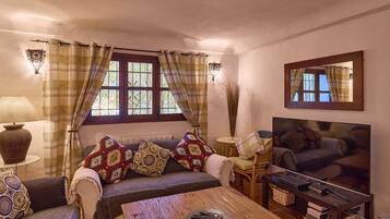 Televisión, reproductor de DVD, estéreo