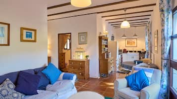 Televisio, takka, DVD-soitin, stereot