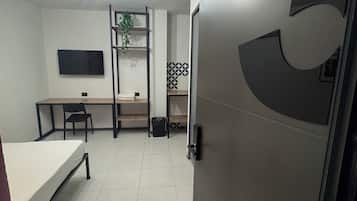 Individually decorated, individually furnished, desk, laptop workspace