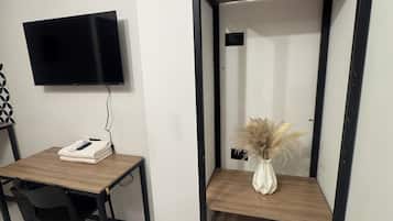 Individually decorated, individually furnished, desk, laptop workspace