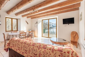 TV, fireplace - Mountain House for 9 Guests (Saint-Lary Soulan)
