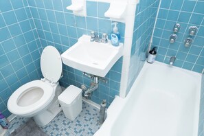 Hair dryer, soap, toilet paper