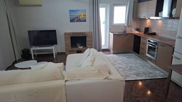 TV connectée, cheminée