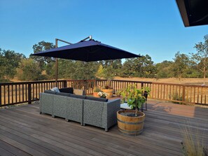 Terrace/patio - Tranquil 3-bedroom house with AC and vineyard views. (Santa Rosa)