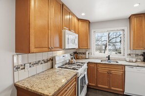 Microwave, oven, stovetop, dishwasher