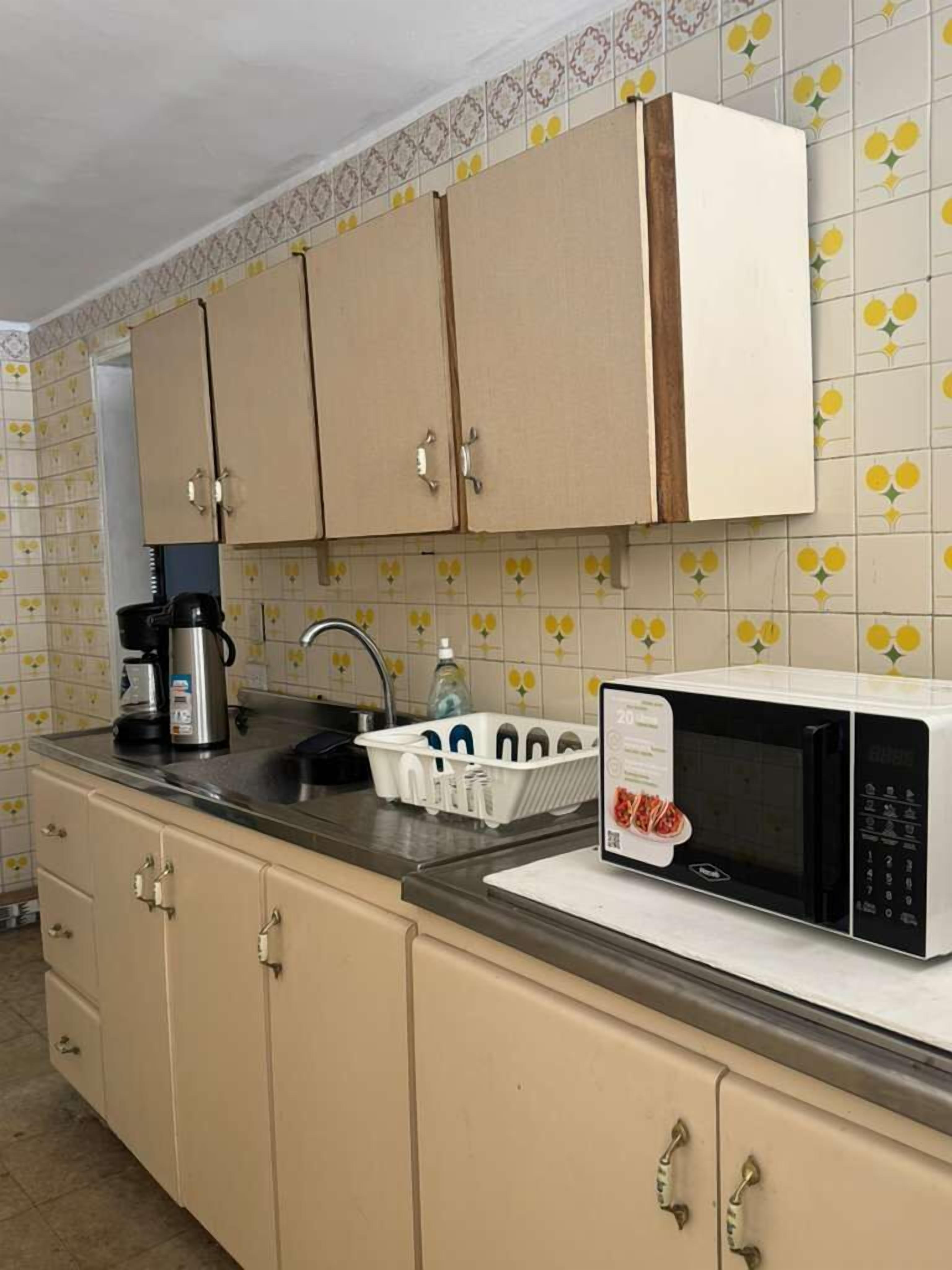 Shared fridge, microwave