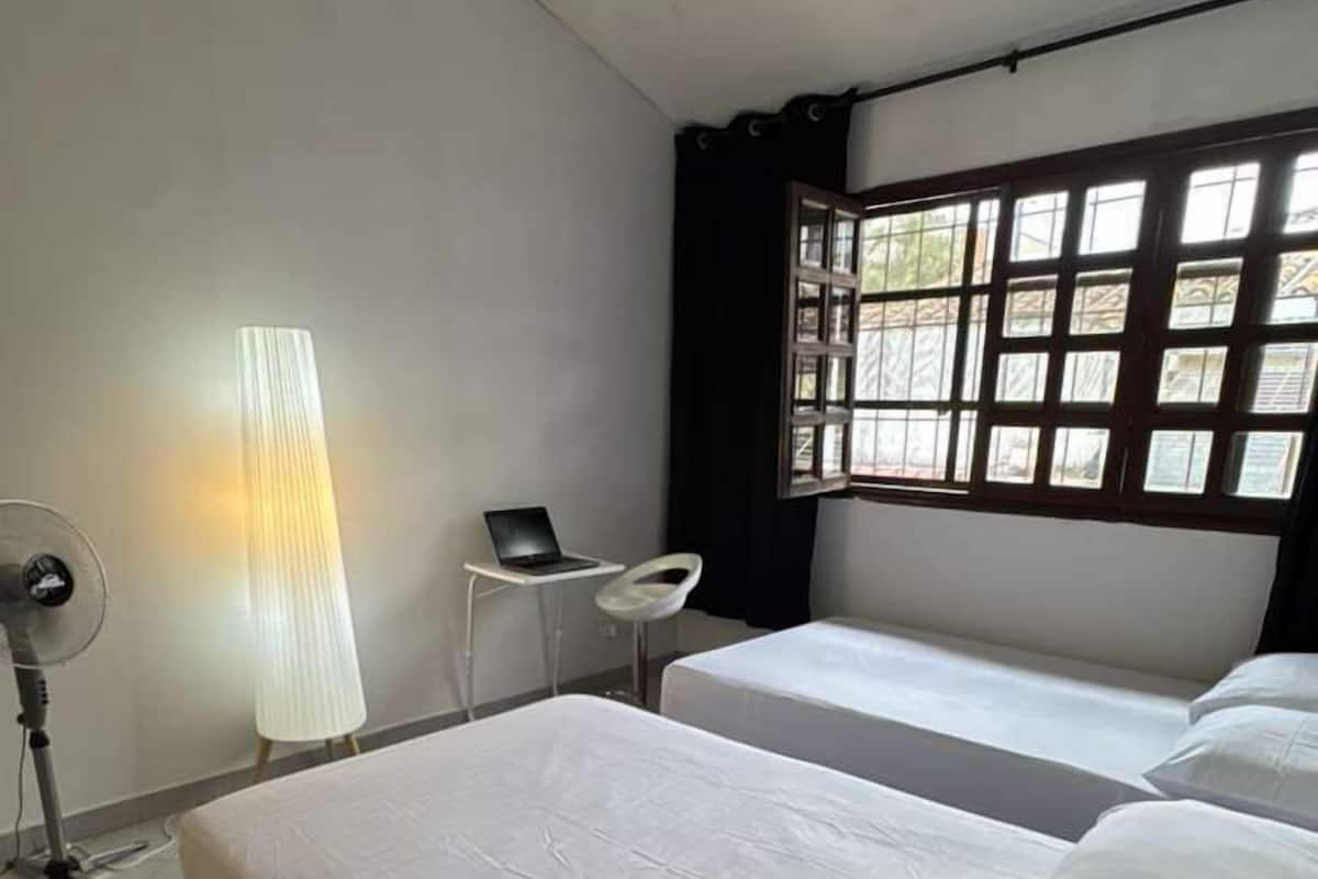 Blackout curtains, iron/ironing board, free WiFi