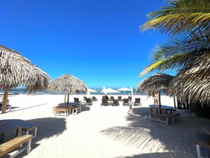 Am Strand, weißer Sandstrand