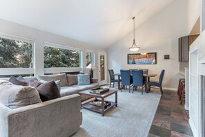 TV, fireplace - East Vail Pitkin Creek Home - Corner Unit on Creek (Vail)
