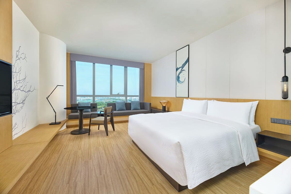 Premium bedding, down duvets, blackout curtains, soundproofing