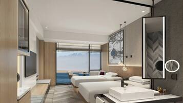 Habitació, 2 llits dobles, vistes al llac