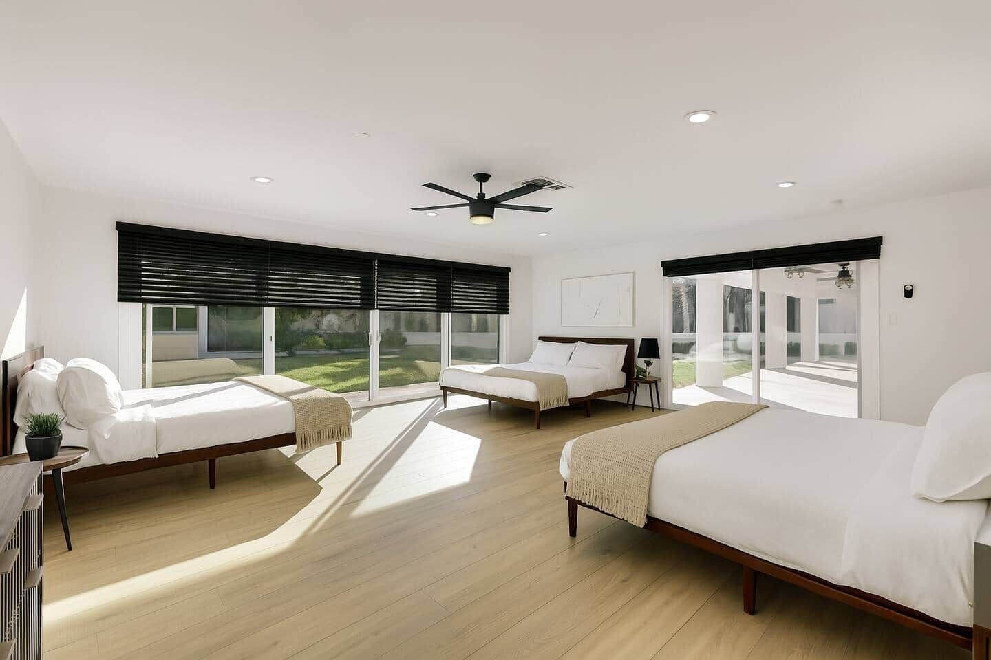 5 habitaciones, tabla de planchar con plancha, wifi y ropa de cama 