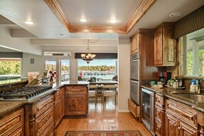 Fridge, microwave, oven, stovetop - Home Sweet Home, Lakefront Vibes w/Dock & Hot Tub (Big Bear Lake)