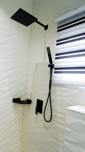 Shower, towels, soap