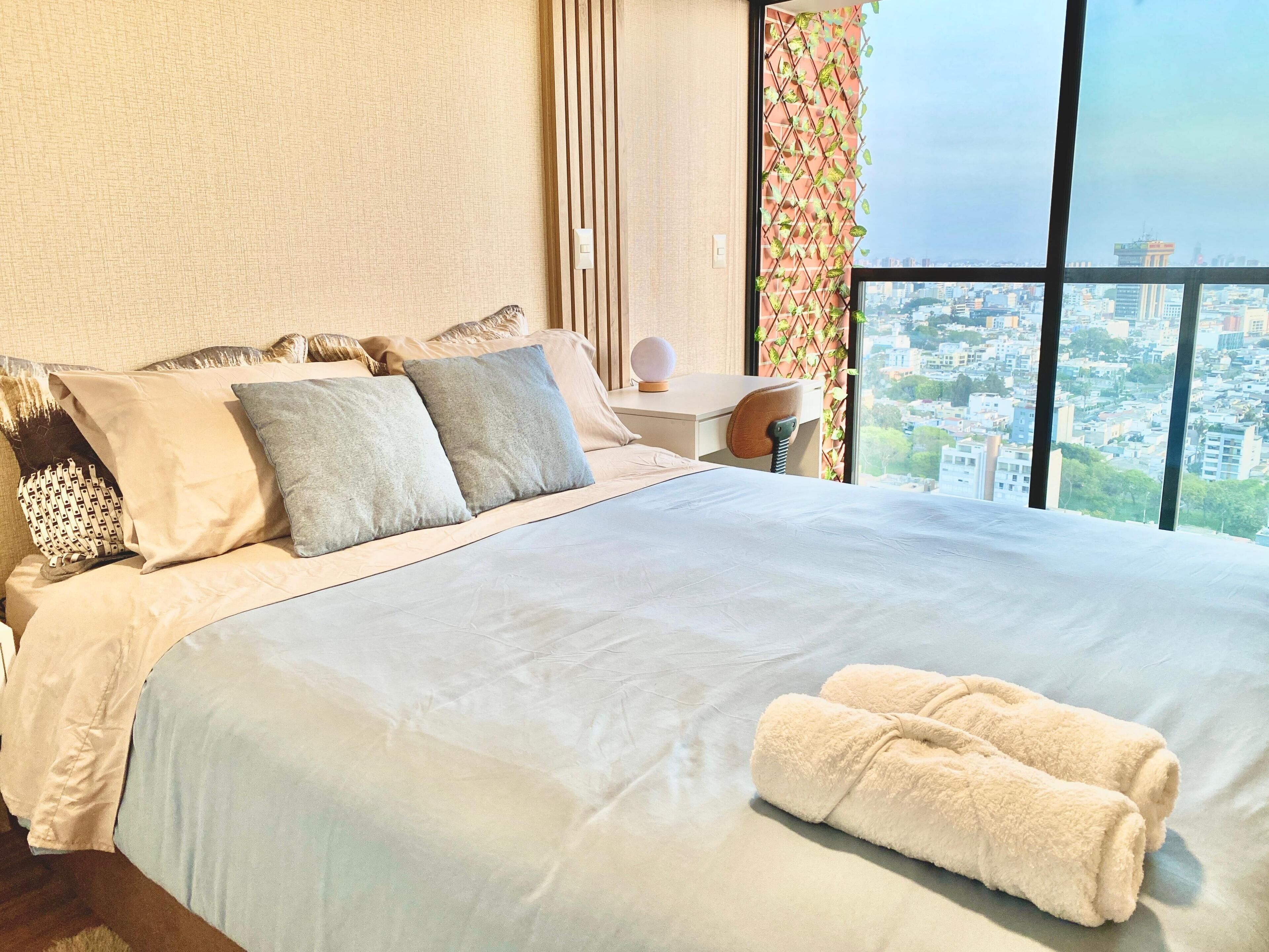 舒适公寓, 阳台, 城市景观 | 熨斗/熨衣板、免费 WiFi