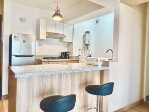 Comfort Apartment, Balcony, City View | Private kitchen