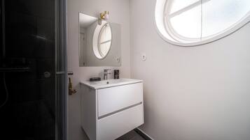 Secador de cabelo, toalhas de banho, papel higiênico