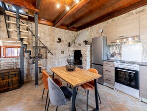 House | Private kitchen | Fridge, oven, stovetop, electric kettle - Stone House Prapatna-two Bedroom Holiday Home With Swimming Pool (Smokvica)