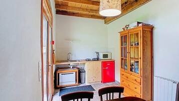 Fridge, microwave, dishwasher, coffee/tea maker