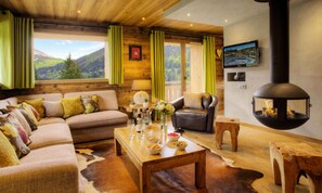 Living area - 4 Chalet, 10 Travelers, Spa, Close to the Slopes (La Clusaz)