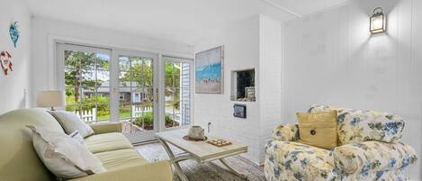 TV, fireplace, foosball