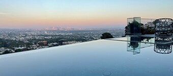 Serene Glass Studio with Iconic LA skyline view
