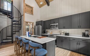 Fridge, microwave, oven, stovetop - Modern 3BR Luxe Retreat + Hot Tub • Near Parkway (Pigeon Forge)