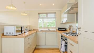 Fridge, oven, stovetop, toaster
