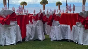 Outdoor banquet area